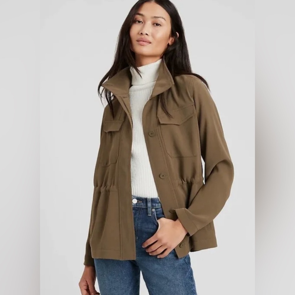 Banana Republic Lightweight Field Jacket Heritage Olive Green Size Large